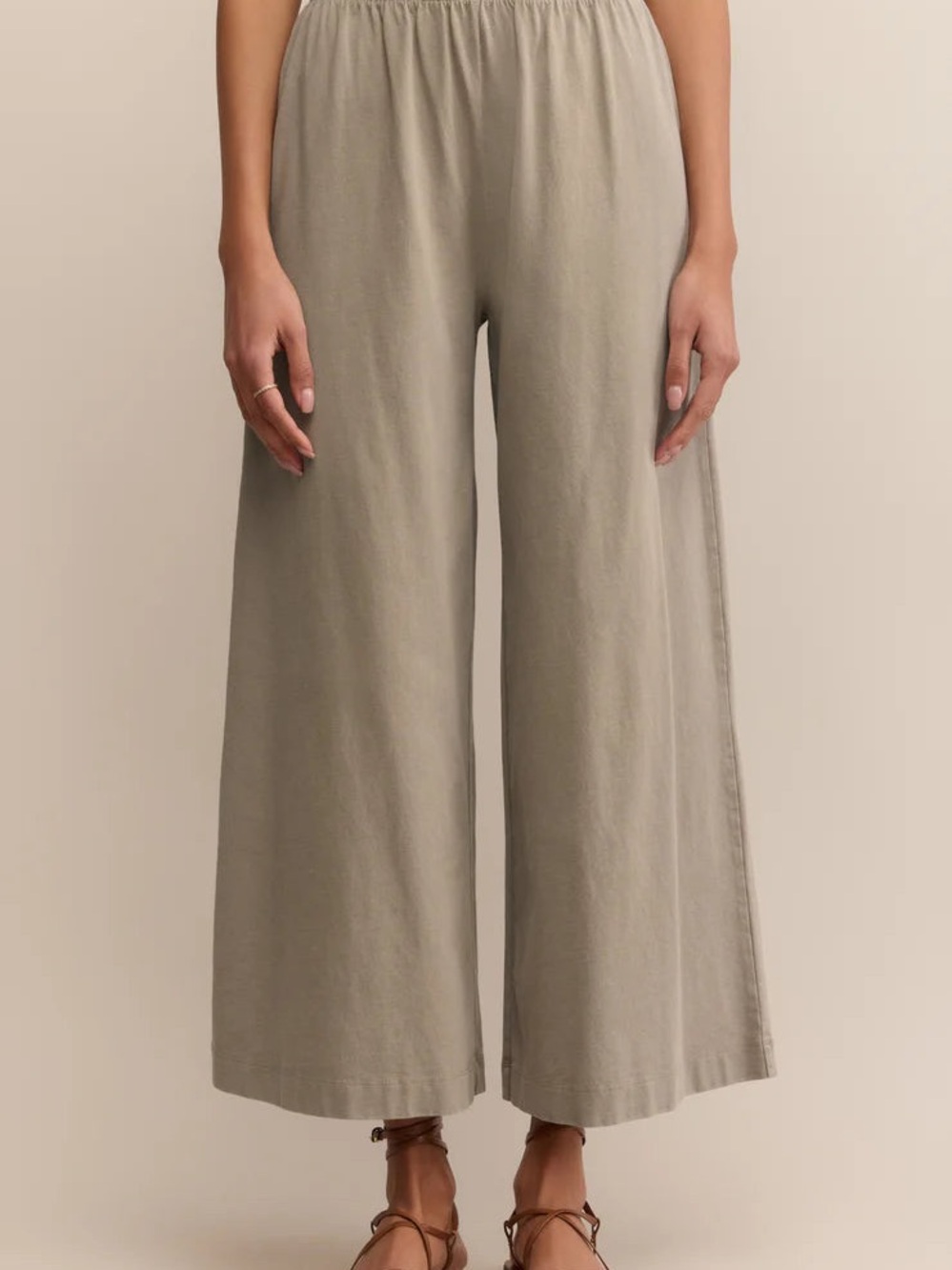 Z Supply Wide Leg Pants in Taupe/Tan